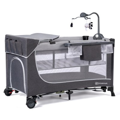 Kinderkraft cestovní postýlka Leody s doplňky - Grey - obrázek