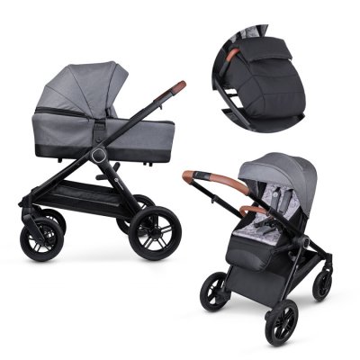 Petite&Mars kočárek Trails 2v1 - Ultimate Grey