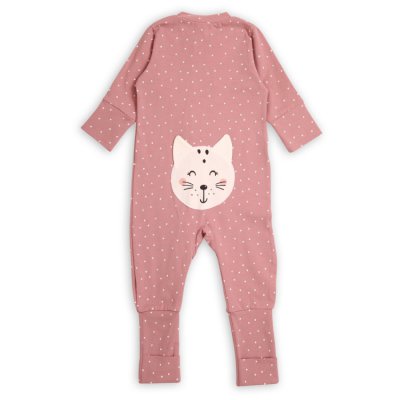 Moniel dětský rostoucí overal Dots Kočka - Růžová, vel. 92/98 - obrázek