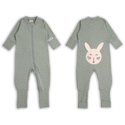 Moniel dětský rostoucí overal Dots Králík - Mintová, vel. 92/98