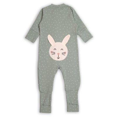 Moniel dětský rostoucí overal Dots Králík - Mintová, vel. 104 - obrázek