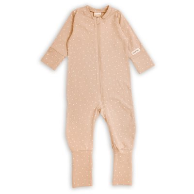 Moniel dětský rostoucí overal Dots Medvěd - Béžová, vel. 80/86 - obrázek