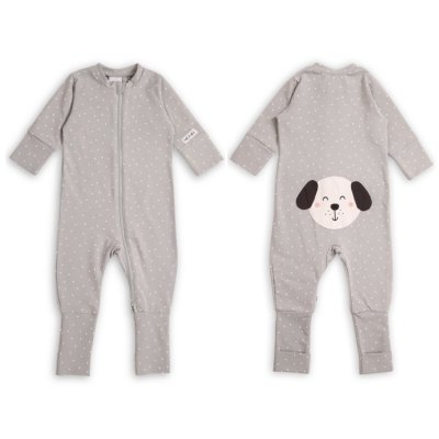 Moniel dětský rostoucí overal Dots Pes - Šedá, vel. 50