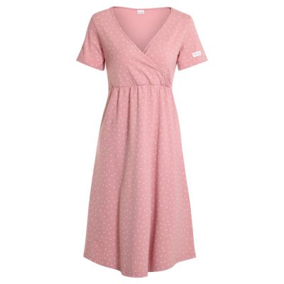 Moniel košilka/šaty kojící Dots - Růžová, vel. XXL