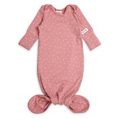 Moniel novorozenecké body s uzlem Dots - Růžová, vel. 0 - 3 m
