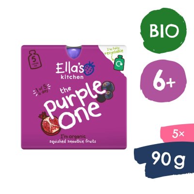 Ella's Kitchen BIO Purple One ovocné pyré s černým rybízem - 5 x 90 g - obrázek