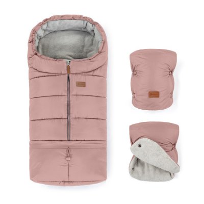 Petite&Mars zimní set fusak Jibot 3v1 + rukavice Jasie - Dusty Pink