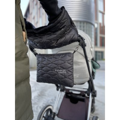 Pinkie péřový rukávník Superfine - Black - obrázek