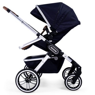 Teutonia Trio kočárek s korbou - Melange Navy - obrázek