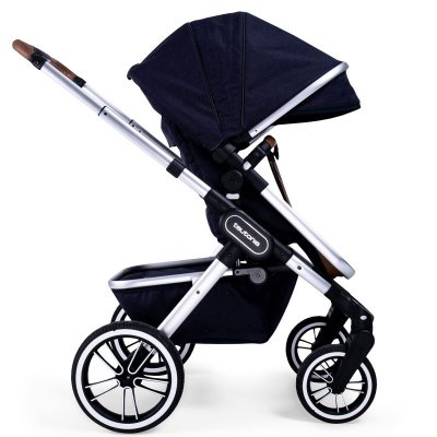 Teutonia Trio kočárek s korbou - Melange Navy - obrázek