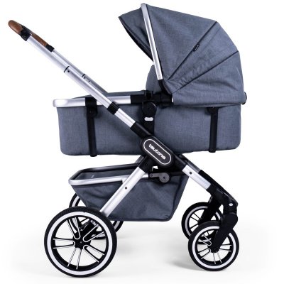 Teutonia Trio kočárek s korbou - Melange Grey - obrázek