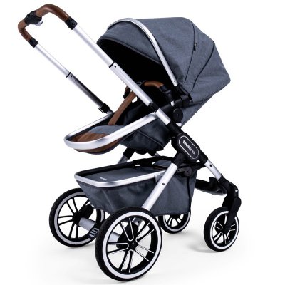 Teutonia Trio kočárek s korbou - Melange Grey