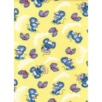 Babyrest Lehátko do vaničky - Žluté s myškami - obrázek