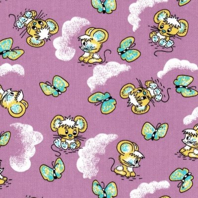 Babyrest Lehátko do vaničky - Fialové s myškami - obrázek