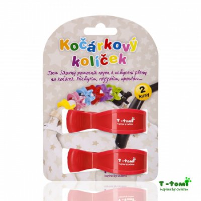 T-tomi kočárkový kolíček 2 ks - Červený