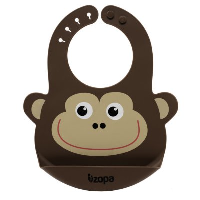 Zopa silikonový bryndák - Opička