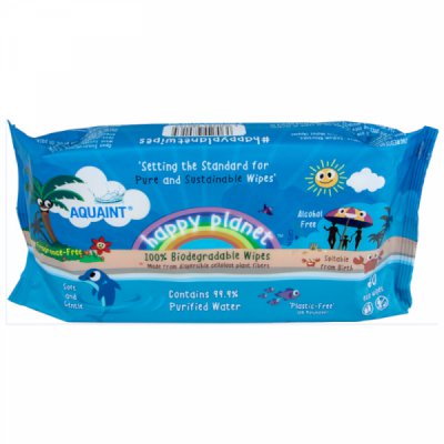Aquaint vlhčené ubrousky Happy Planet - 60 ks