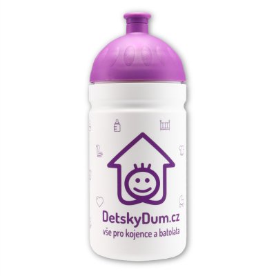 Zdravá lahev DetskyDum.cz 0,5 l - Bílo/fialová
