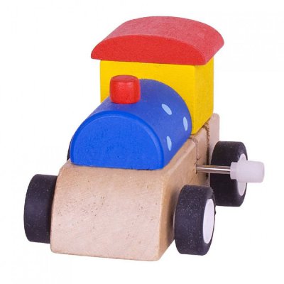 Bigjigs Toys dřevěná mašinka na natahování - obrázek