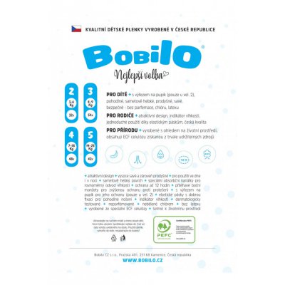 Bobilo jednorázové dětské plenky české - Vel. 2 (3-6 kg) 32 ks - obrázek