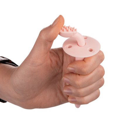 Canpol silikonový zubní kartáček/kousátko - Růžová - obrázek
