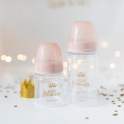 Canpol láhev se širokým hrdlem Royal Baby 120 ml - Růžová - obrázek