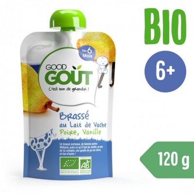 Good Gout BIO vanilkový jogurt s hruškou - Kapsička 90 g