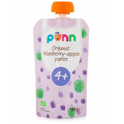 Salvest Ponn BIO jablko s borůvkami - 100 g, 4 m+ - obrázek