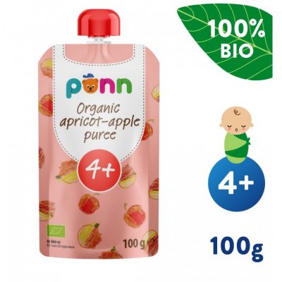 Salvest Ponn BIO meruňka s jablkem - 100 g, 4 m+