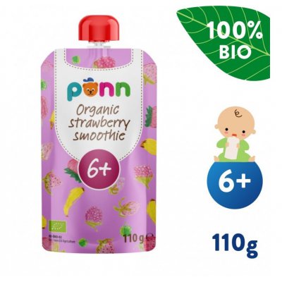Salvest Ponn BIO ovocné pyré s malinami - 110 g, 6 m+
