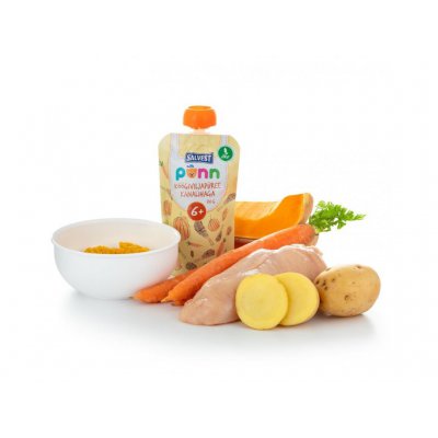 Salvest Ponn BIO kuřátko se zeleninovým pyré - 110 g, 6 m+ - obrázek