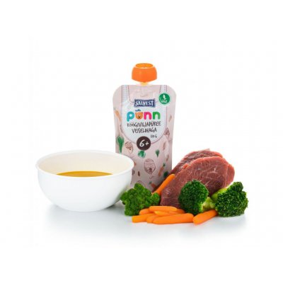 Salvest Ponn BIO hovězí maso se zeleninovým pyré - 110 g, 6 m+ - obrázek