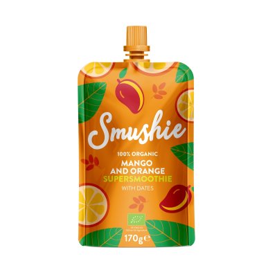 Salvest Smushie BIO ovocné smoothie s mangem, pomerančem a datlemi - 170 g, 36 m+ - obrázek