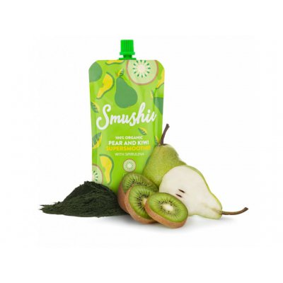 Salvest Smushie BIO ovocné smoothie s hruškou, kiwi a spirulinou - 170 g, 36 m+ - obrázek
