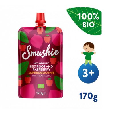 Salvest Smushie BIO ovocné smoothie s červenou řepou, malinami a konopnými semínky - 170 g