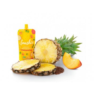 Salvest Smushie BIO ovocné smoothie s meruňkou, ananasem a lněnými semínky - obrázek