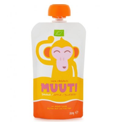 Salvest Muuti BIO banán, jablko a borůvky - 110 g, 6 m+ - obrázek