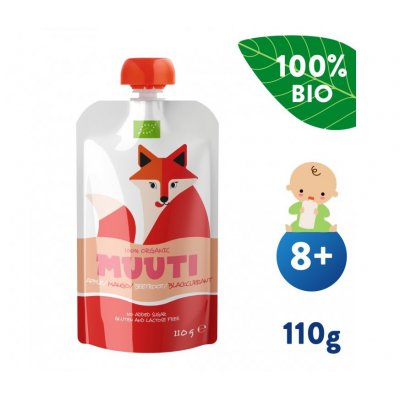 Salvest Muuti BIO jablko, mango a černý rybíz s červenou řepou - 110 g, 12 m+