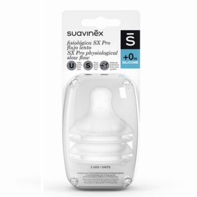 Suavinex fyziologická savička - Pomalý průtok, 2 ks