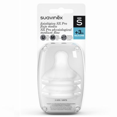 Suavinex fyziologická savička - Střední průtok, 2 ks