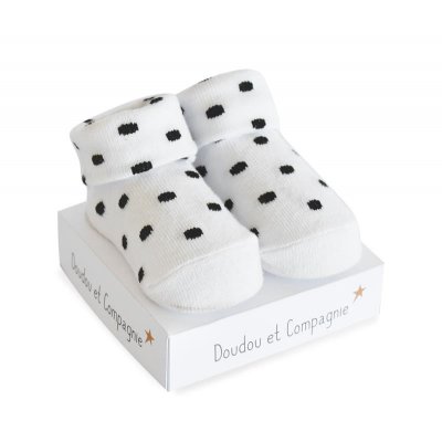 DouDou et Compagnie ponožky pro miminko - Šedý/puntík