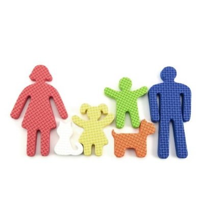 Teddies vodolepky pěnové dílky 6 ks - Naše rodina