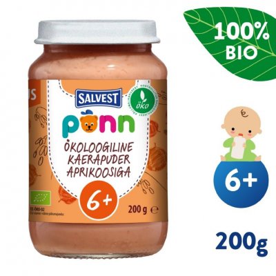 Salvest Ponn BIO meruňky s ovesnými vločkami - 200 g, 6 m+