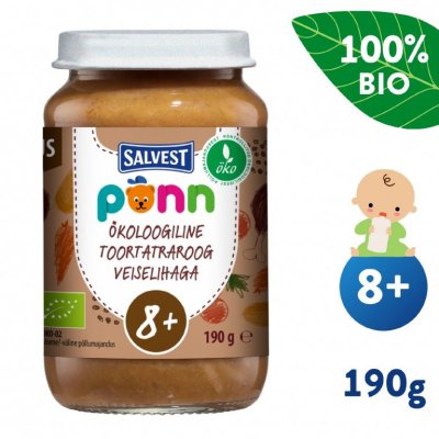 Salvest Ponn BIO hovězí maso s pohankou a zeleninou - 190 g, 8 m+