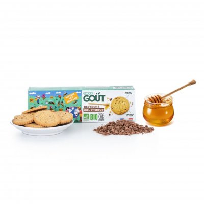 Good Gout BIO bee´scuits sušenky s medem a kousky čokolády - 100 g - obrázek