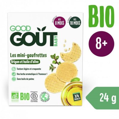 Good Gout BIO wafle s oregánem a olivovým olejem - Krabička 24 g