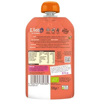 Ella's Kitchen BIO banán s broskví - 120 g - obrázek