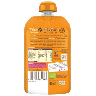 Ella's Kitchen BIO dětská rýže, banán a meruňka - 120 g - obrázek