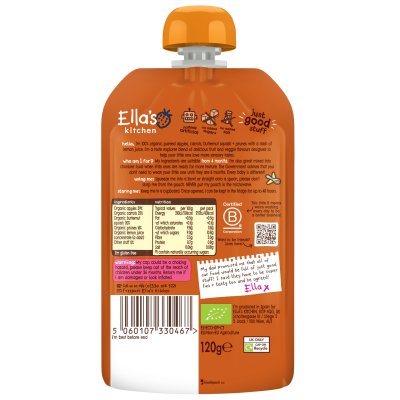 Ella's Kitchen BIO dýně, mrkev, jablko a švestka - 120 g - obrázek