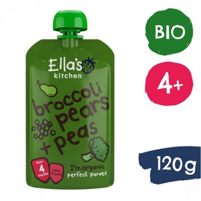 Ella's Kitchen BIO hruška, hrášek a brokolice - 120 g